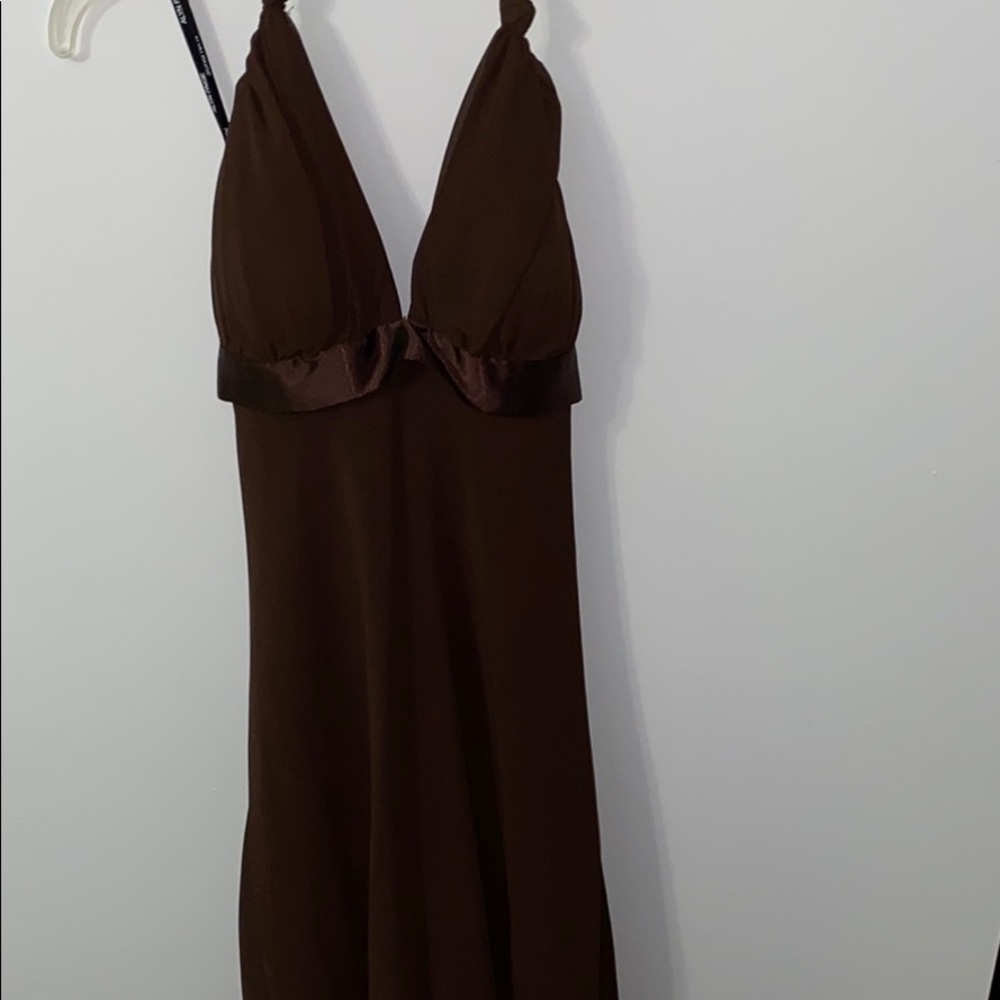 Brown halter dress